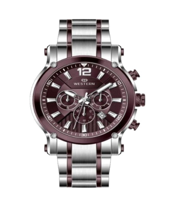 Men's Quartz Analogue Stainless-Steel Bracelet Chronograph Watch