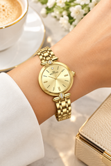 Western Gold Elegance Ladies Watch | Crystal Accents (W3624LGP100J)