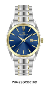 Western Moments Men's Two-Tone Gold & Stainless-Steel Blue Dial Watch | W6429GCB010D