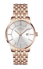 Gents Golden Bracelet Watch with Silver Dial – Stylish Men’s Timepiece