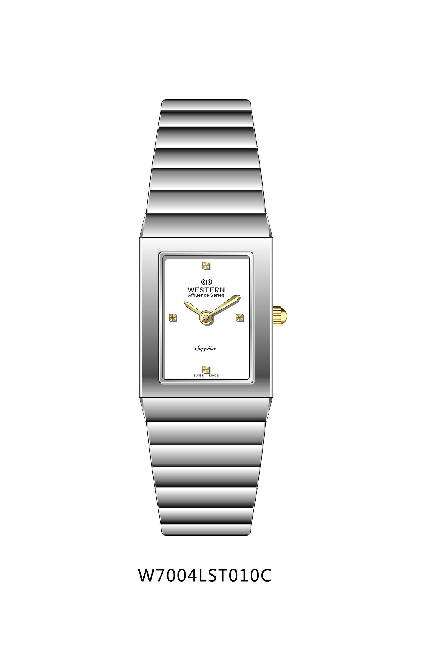 Elegant Ladies Band Watch with Sapphire Crystal -A7004LCB010C