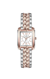 Elegance in Time, Rose-Plated Square Ladies Watch A7052LPS010A
