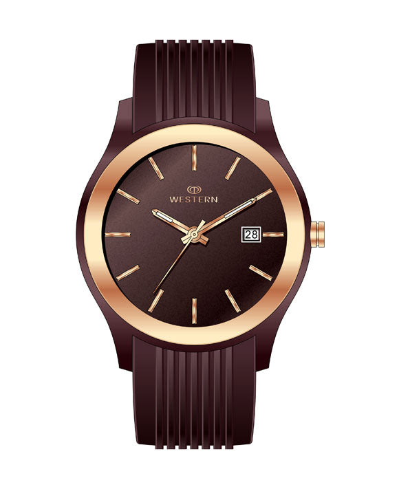 Men's Casual Quartz Analogue Silicon Strap Watch