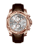 Western Men's Chronograph Watch – Genuine Leather Strap, Butterfly Clasp, 5 ATM Water Resistant | Premium Analog Wristwatch for Men