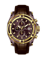 Western Men's Chronograph Watch – Genuine Leather Strap, Butterfly Clasp, 5 ATM Water Resistant | Premium Analog Wristwatch for Men