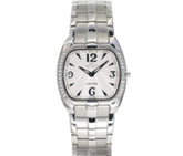 Men's All Stainless-Steel Band, 3.95MM Slim Watch with Silver & Black Dial