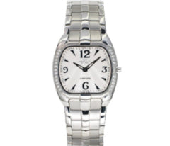 Men's All Stainless-Steel Band, 3.95MM Slim Watch with Silver & Black Dial
