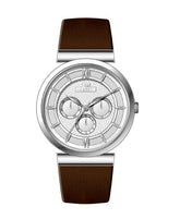 Men's Quartz Analogue Multifunction Leather Strap Watch