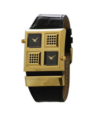 Men's Quartz Analogue Dual Time Leather Strap Watch