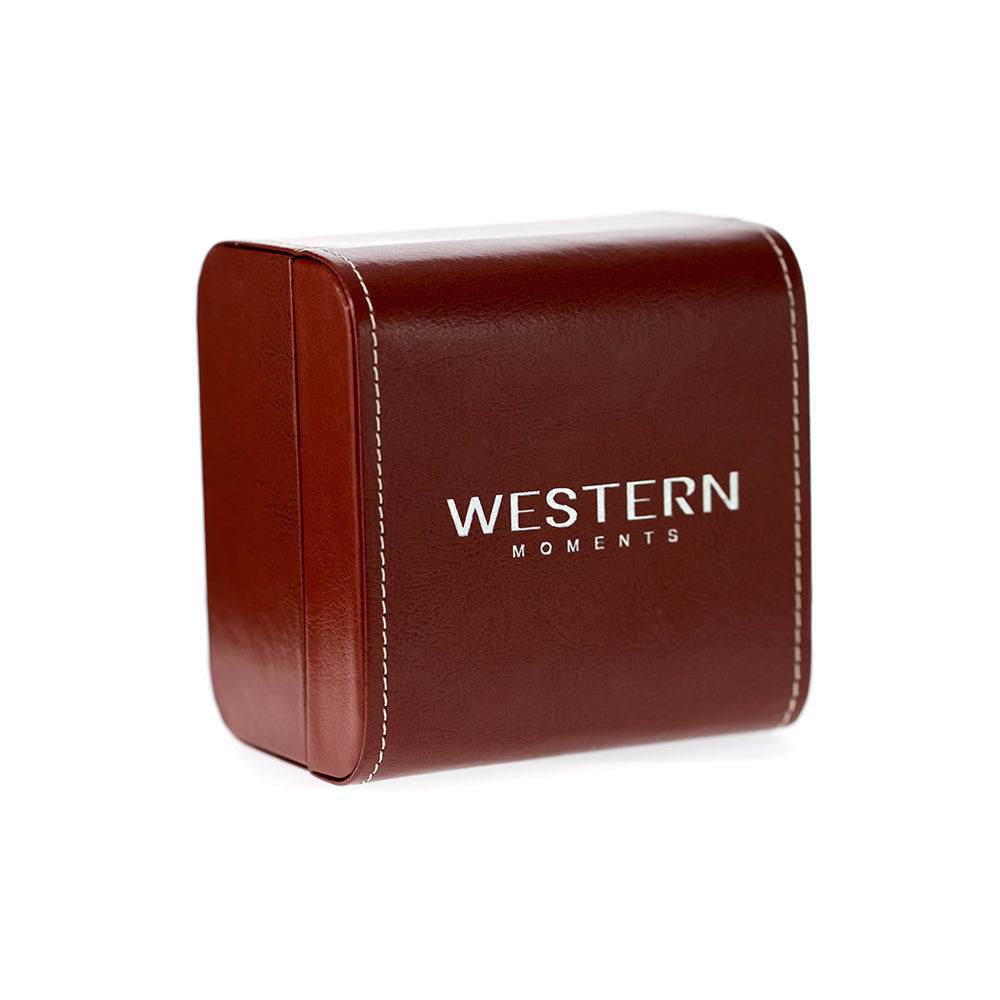 “Men’s Refined Watch with MOP White Dial and Stone-Adorned Strap”