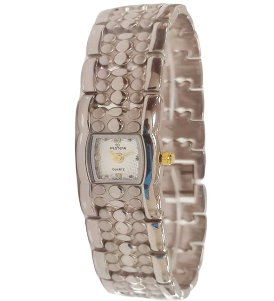 Elegance Silver-Plated Square Ladies Watch W1501LST010F