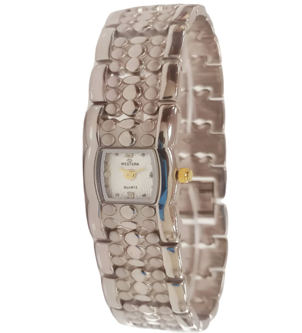 Elegance Silver-Plated Square Ladies Watch W1501LST010F