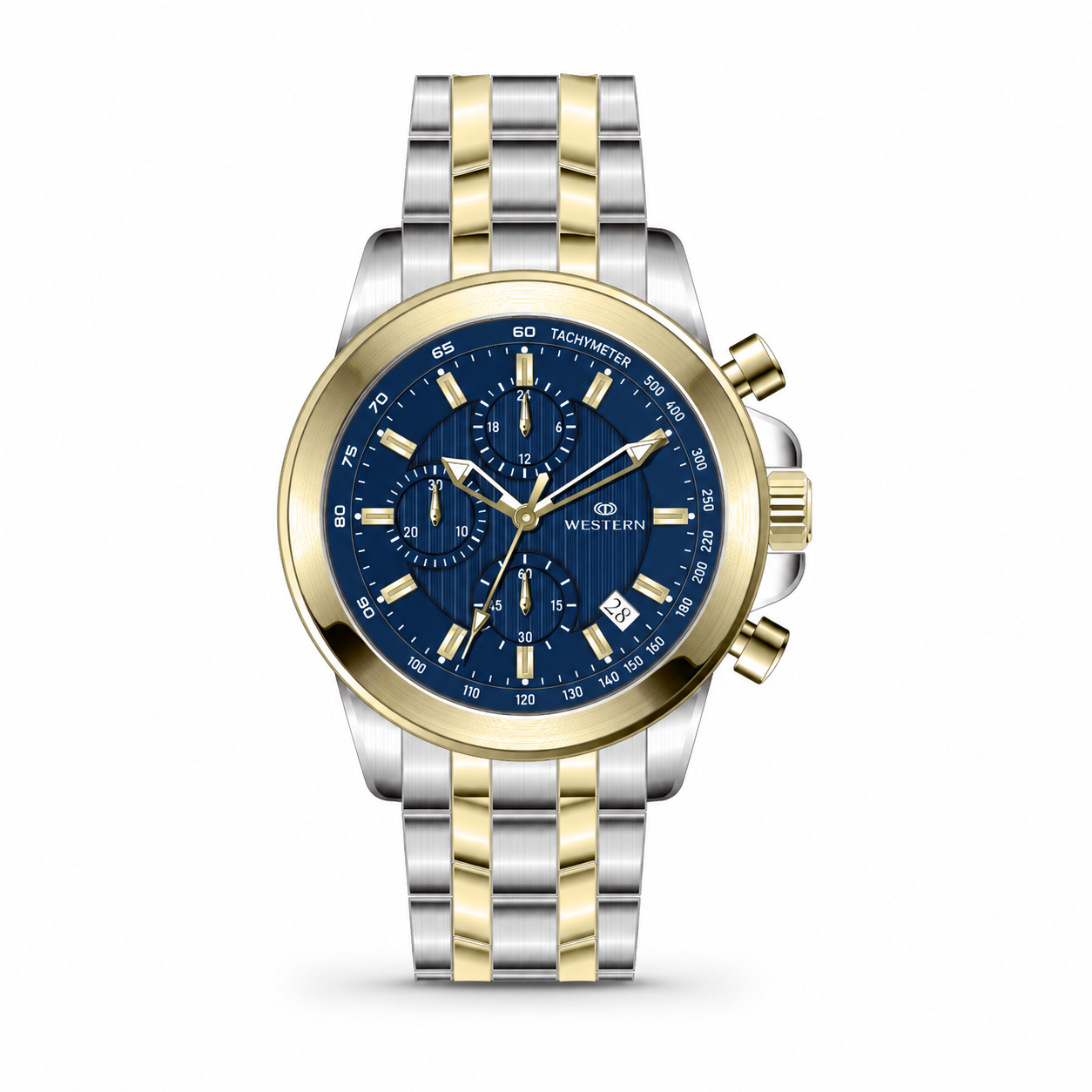 Western Chronograph Watch for Men –Luxury Design with Stainless Steel Strap