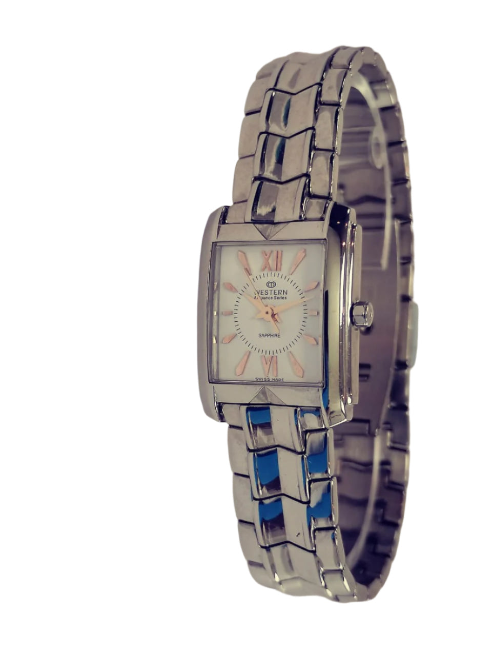 Elegance in Time, Rose-Plated Square Ladies Watch A7052LST010A