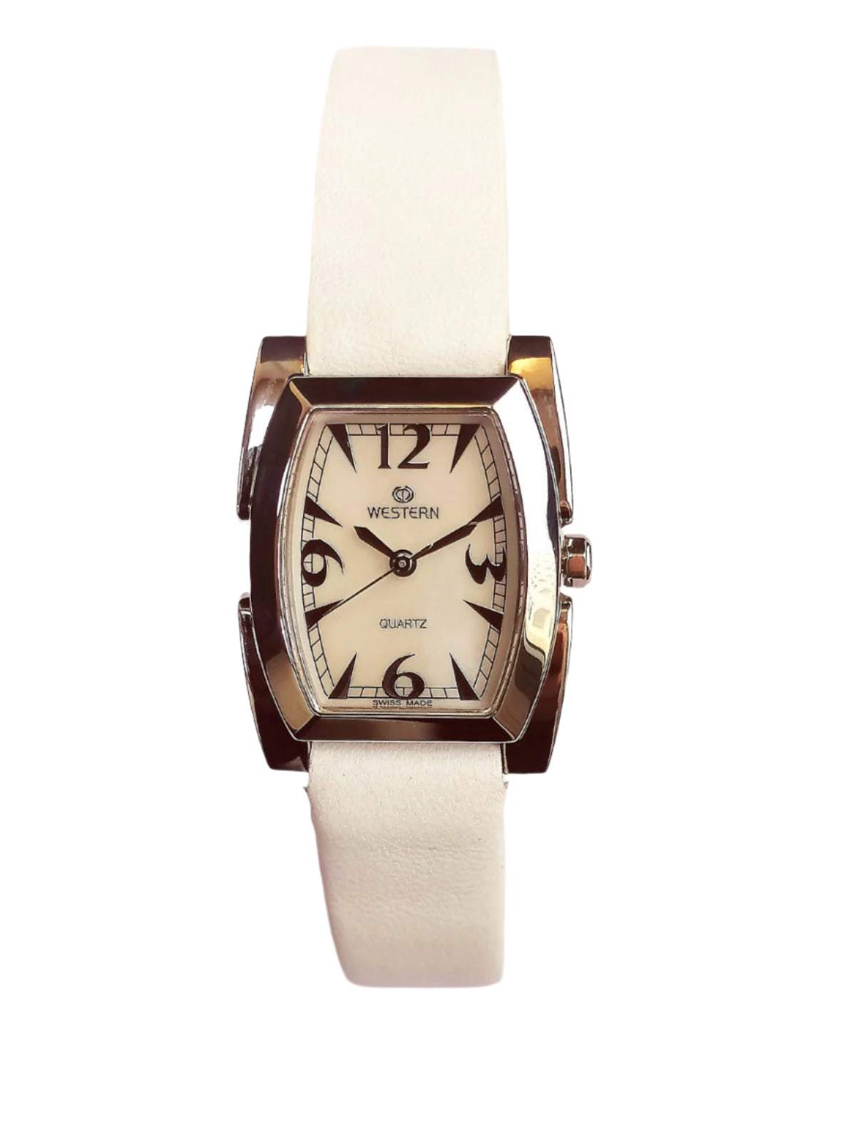 Elegant Ladies' Quartz Analogue Watch | White Dial & Leather Strap