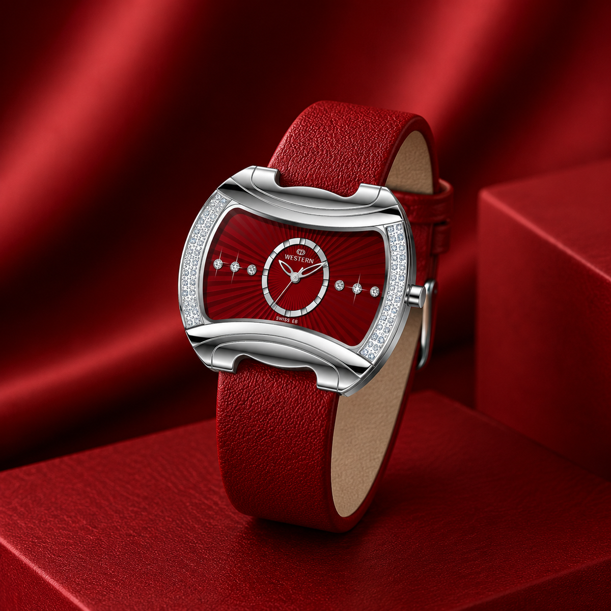 Elegant Women’s Quartz Analogue Watch with Genuine Leather Strap