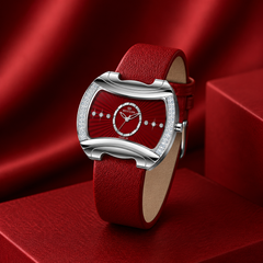 Elegant Women’s Quartz Analogue Watch with Genuine Leather Strap