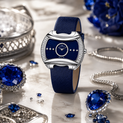 Elegant Women’s Quartz Analogue Watch with Genuine Leather Strap