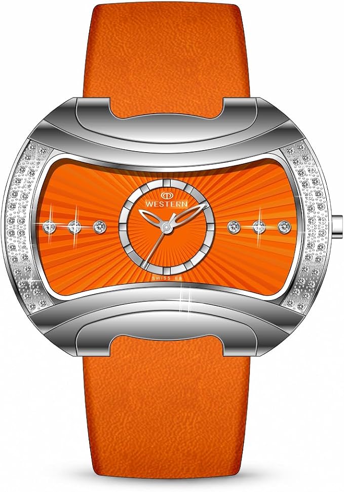 Elegant Women’s Quartz Analogue Watch with Genuine Leather Strap