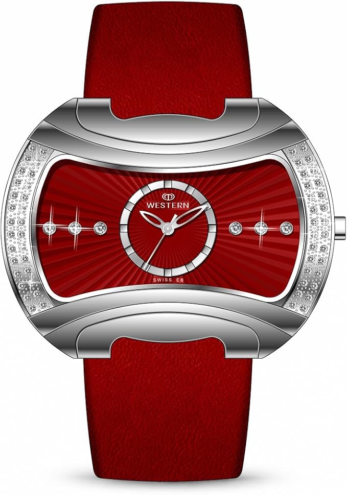 Elegant Women’s Quartz Analogue Watch with Genuine Leather Strap