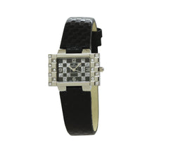 Quartz Analogue Ladies Leather Strap Watch Black Dial & Black Strap