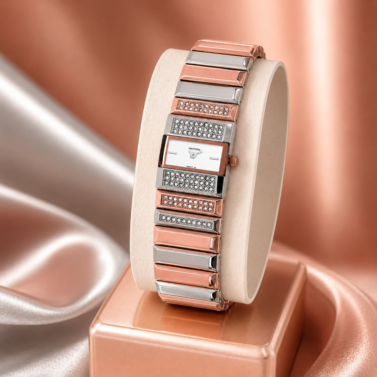 Quartz Analogue Stainless Steel Rectangle Bracelet Ladies Watch