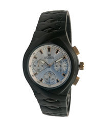 Exclusive Men's Chronograph Watch with Black Stainless Steel Bracelet &Silver Dial