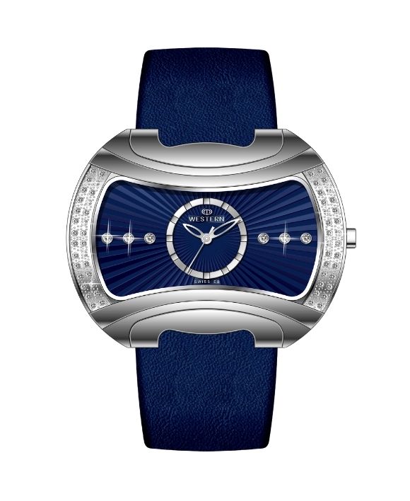 Chic Women’s Quartz Analogue Leather Strap Watch – Blue Dial