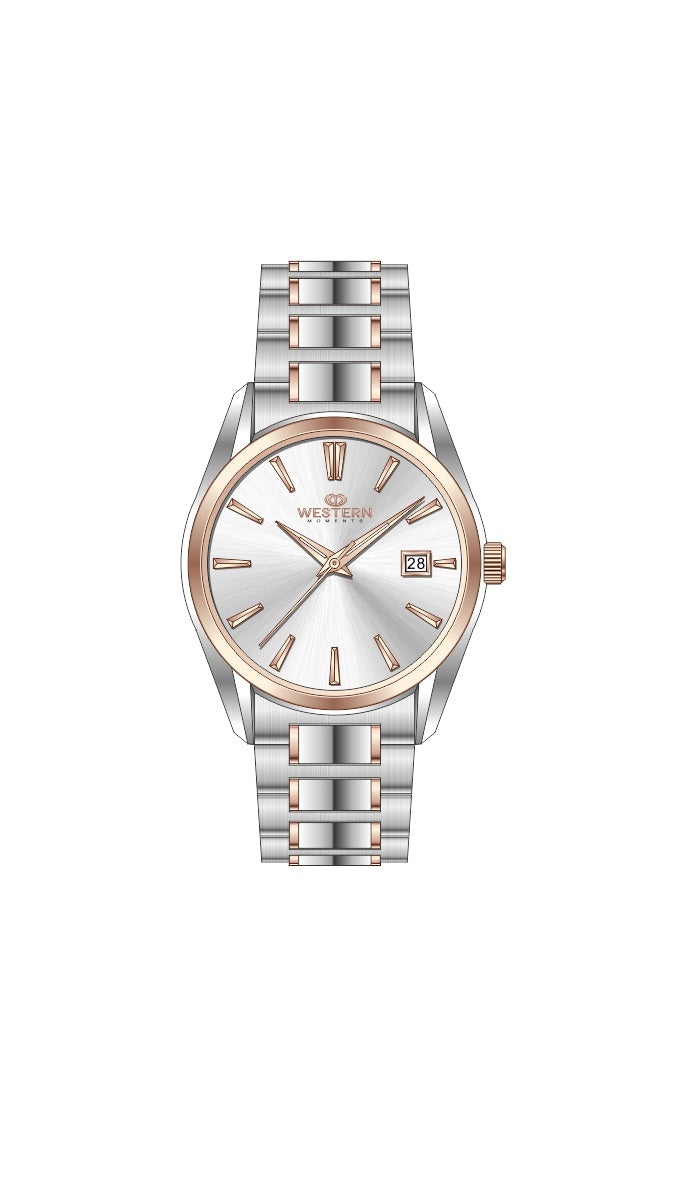 Western Ladies Bracelet Watch with Date Display | Elegant Women's Watch UAE