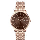 Men’s Gold Bracelet Watch with Elegant Brown Dial