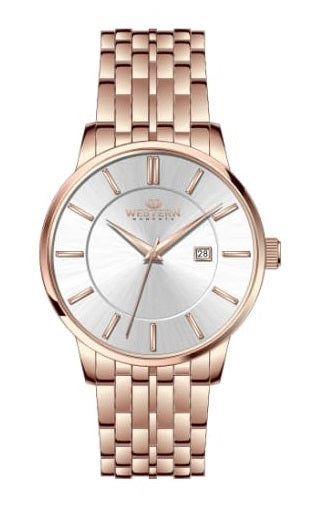 Gents Golden Bracelet Watch with Silver Dial – Stylish Men’s Timepiece