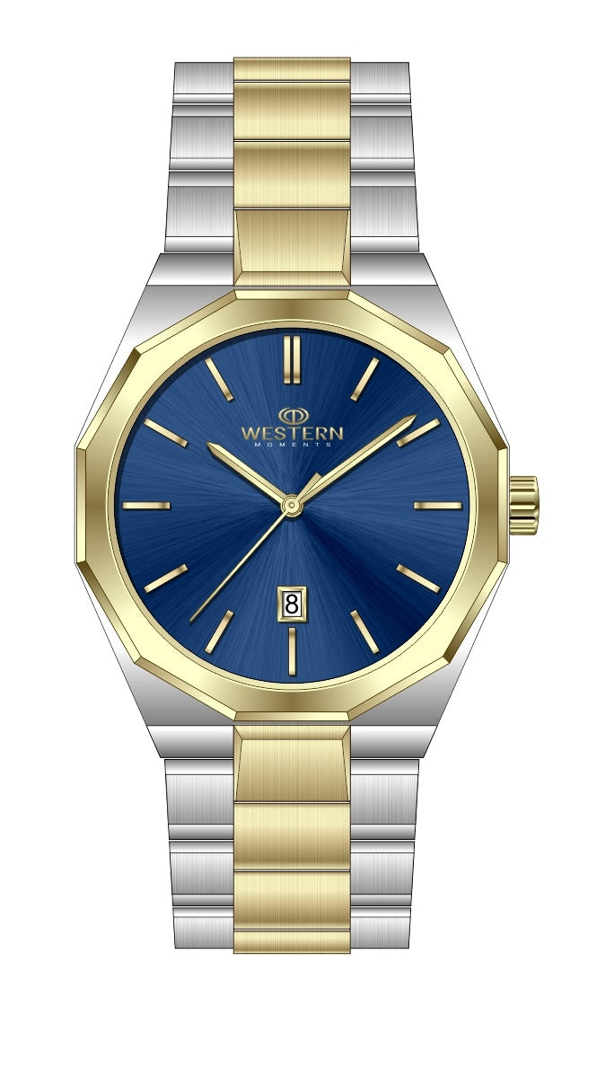 Western Men’s Stainless Steel Bracelet Watch – Date Display, Water Resistant | UAE