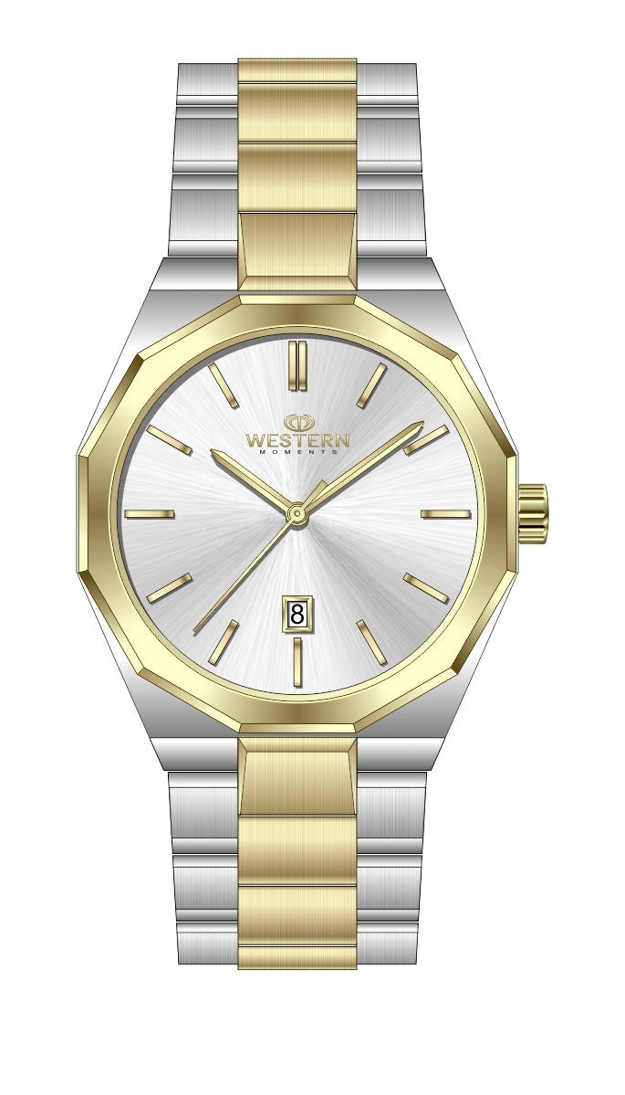 Western Men’s Stainless Steel Bracelet Watch – Date Display, Water Resistant | UAE