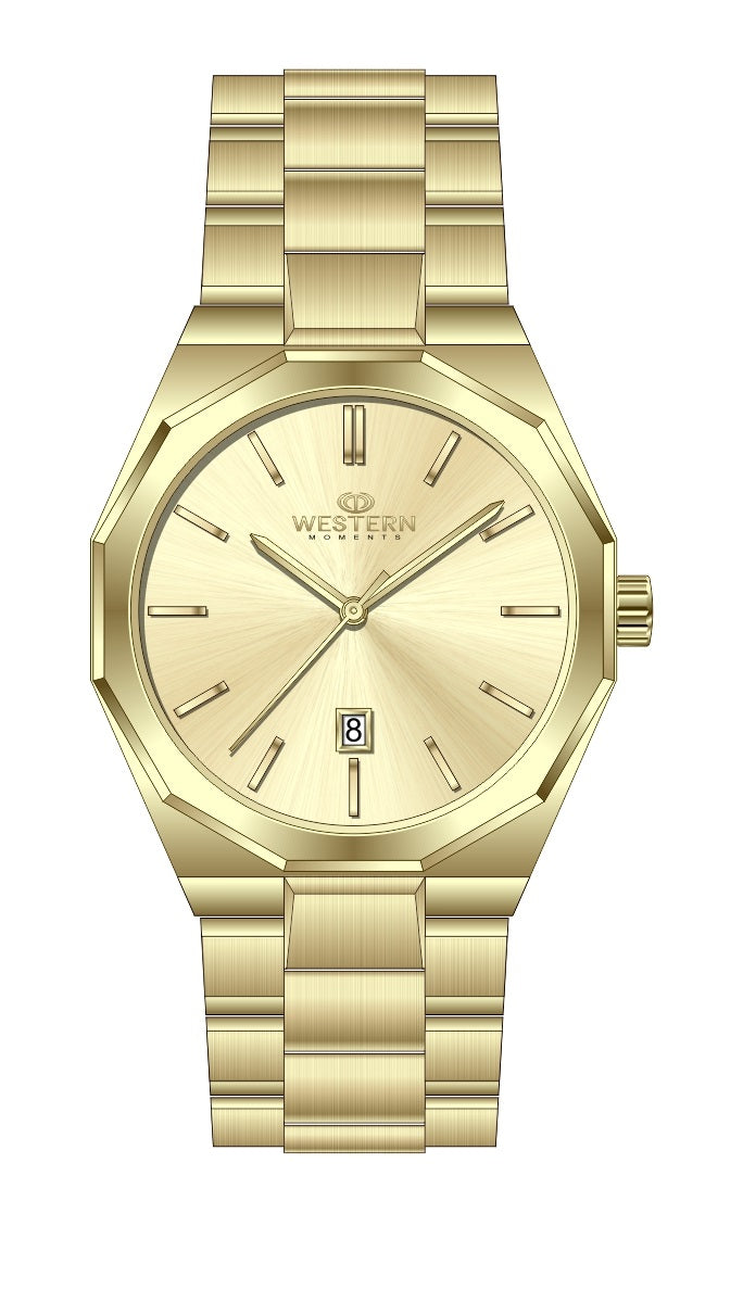 Western Men’s Stainless Steel Bracelet Watch – Date Display, Water Resistant | UAE
