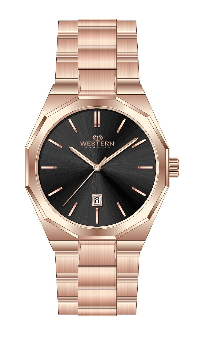Western Men’s Stainless Steel Bracelet Watch – Date Display, Water Resistant | UAE