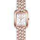 Elegance in Time, Rose-Plated Square Ladies Watch A7052LPP010A