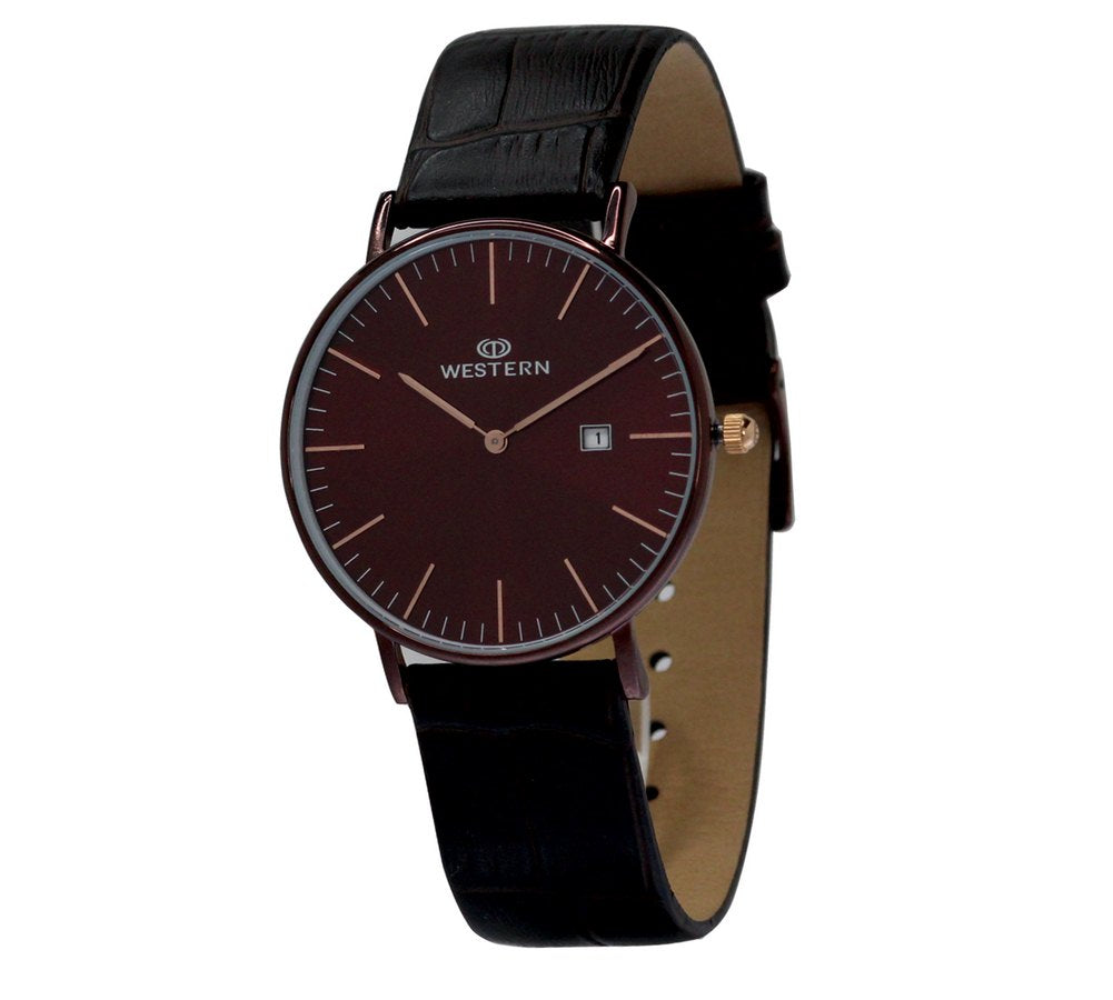 Men's Quartz Analogue Leather Strap Casual Watch W7188GRP010Q