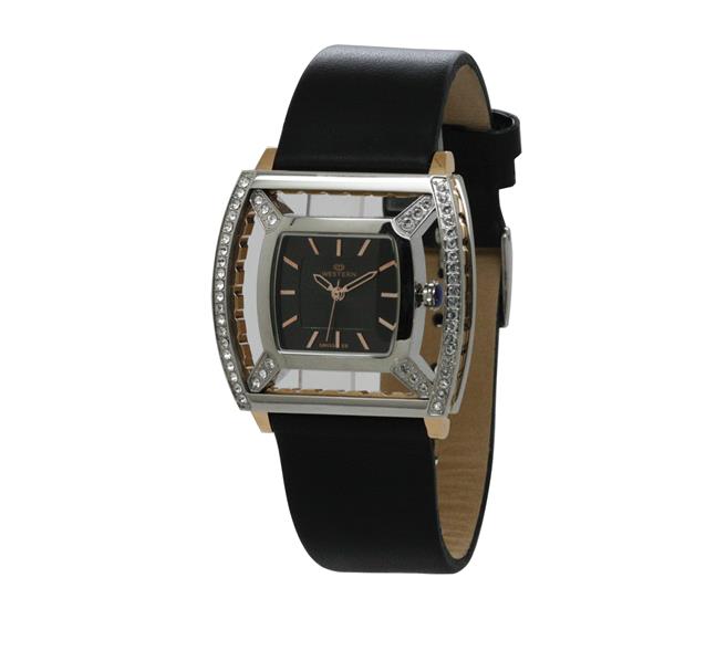 Elegant Quartz Analogue Leather Strap Ladies Watch with Silver Dial