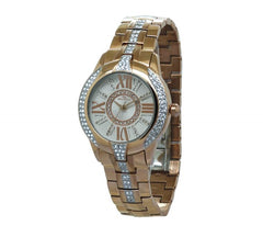 women’s stainless -steel watch with crystal bezel