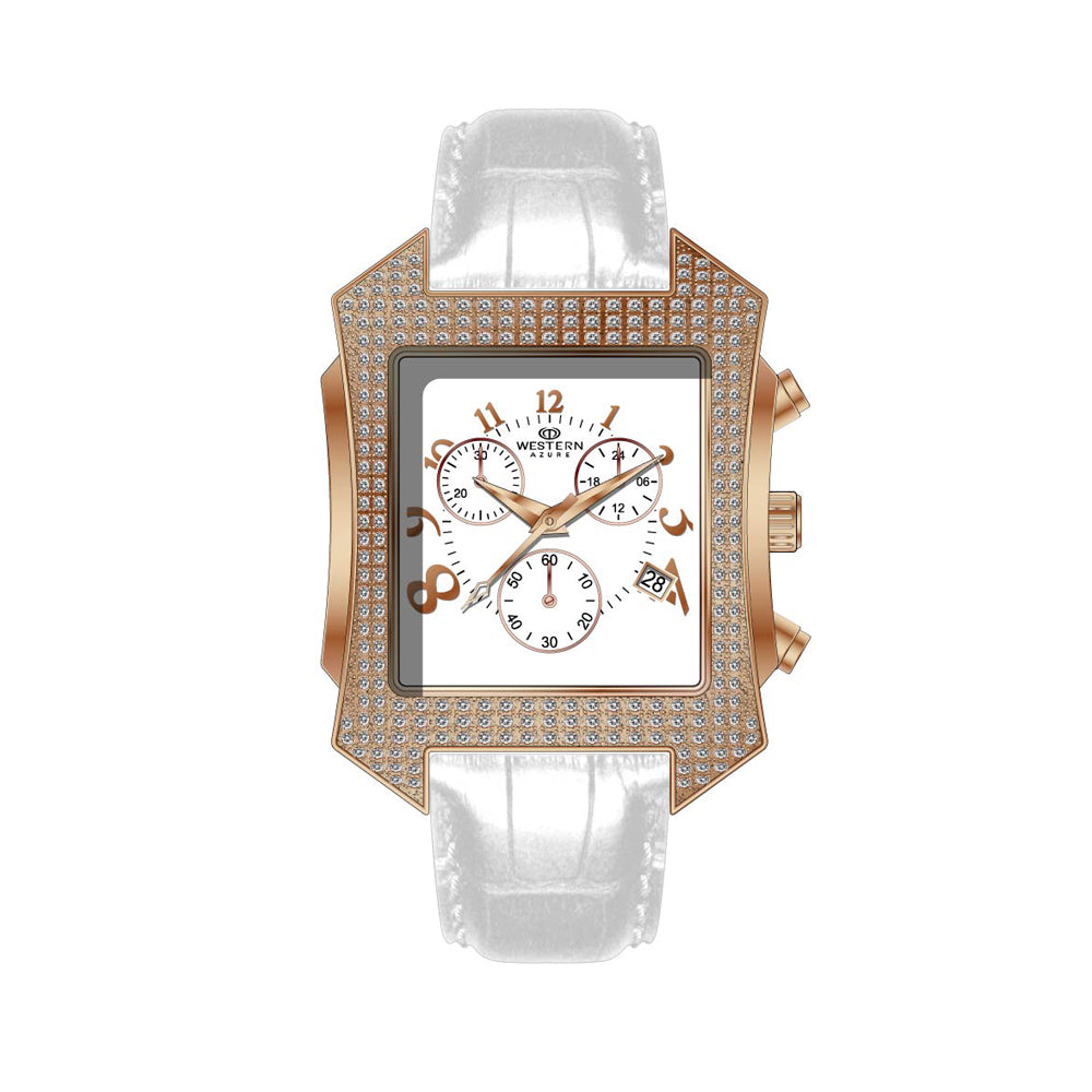 Western Men's Luxury Chronograph Watch – Brown Leather Strap