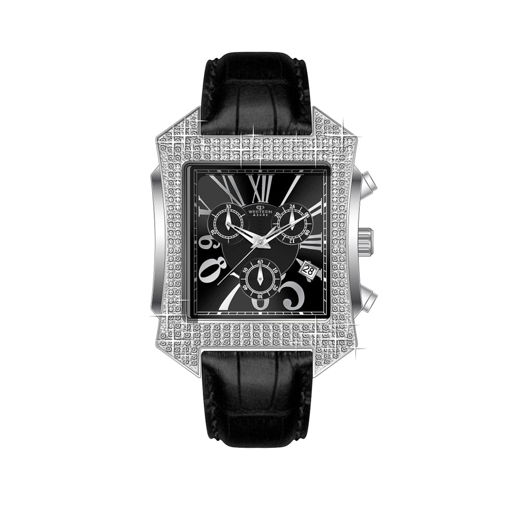 Western Men's Luxury Chronograph Watch – Brown Leather Strap