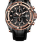 Leather Strap Chronograph Watch with Black Strap & Silver Dial – Precision & Style