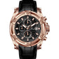 Leather Strap Chronograph Watch with Black Strap & Silver Dial – Precision & Style