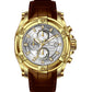 Western Men's Chronograph Watch – Genuine Leather Strap, Butterfly Clasp, 5 ATM Water Resistant | Premium Analog Wristwatch for Men