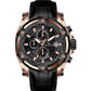 Western Men's Chronograph Watch – Genuine Leather Strap, Butterfly Clasp, 5 ATM Water Resistant | Premium Analog Wristwatch for Men