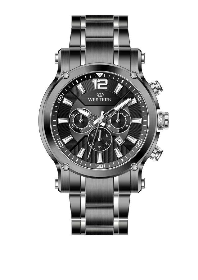 Men's Quartz Analogue Stainless-Steel Bracelet Chronograph Watch