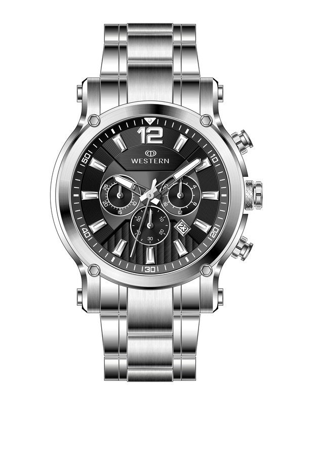 Men's Quartz Analogue Stainless-Steel Bracelet Chronograph Watch