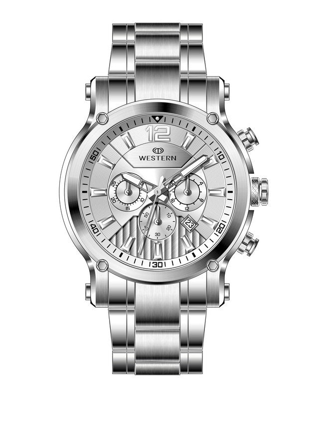 Men's Quartz Analogue Stainless-Steel Bracelet Chronograph Watch