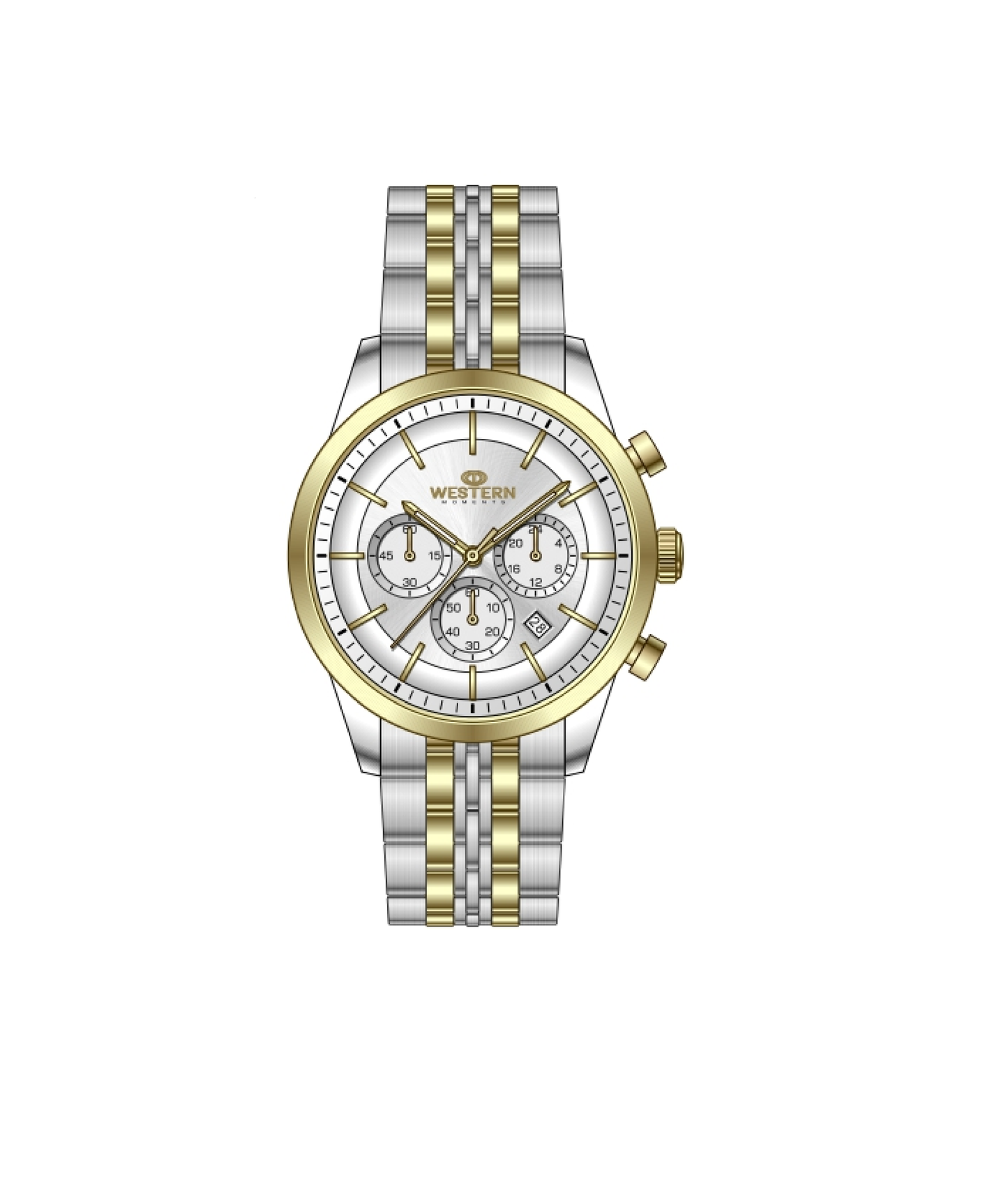 Western Men's Bracelet Chronograph Watch – Sporty & Elegant