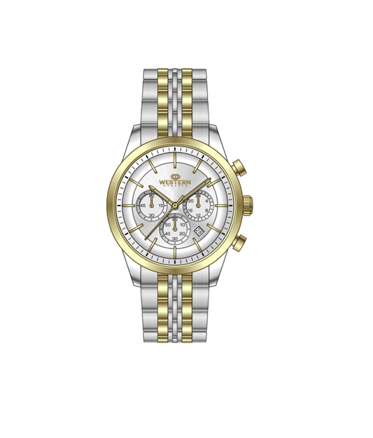 Western Men's Bracelet Chronograph Watch – Sporty & Elegant